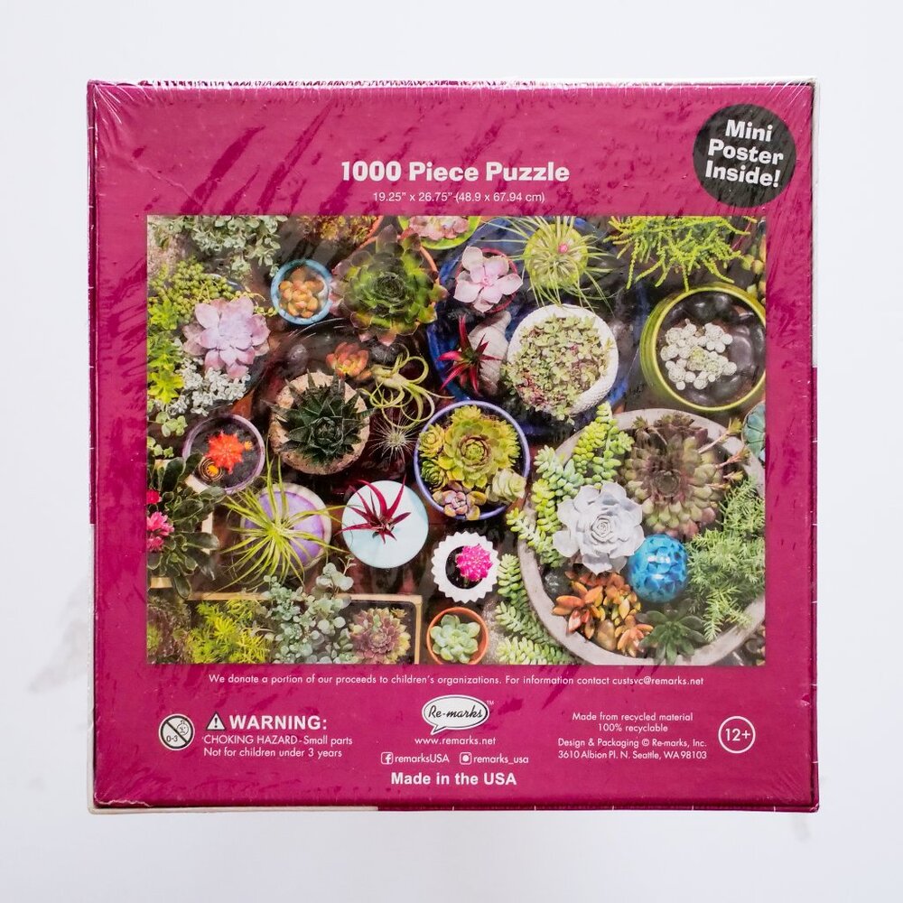 "Succulents" 🧩 NEW 🧩 1,000 Piece Jigsaw Puzzle by Re-marks